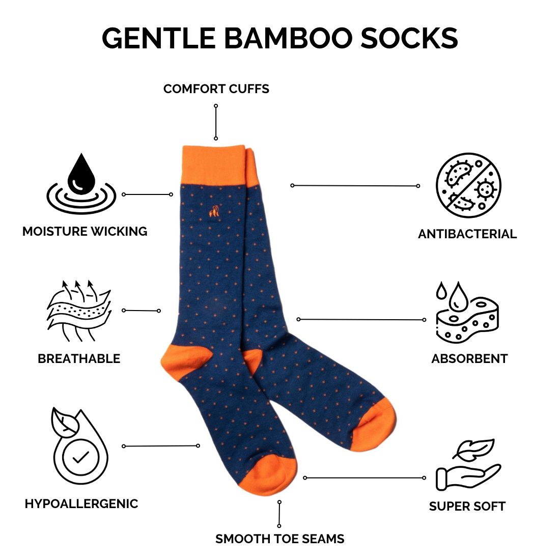 Cricket Bamboo Socks (Comfort Cuff)