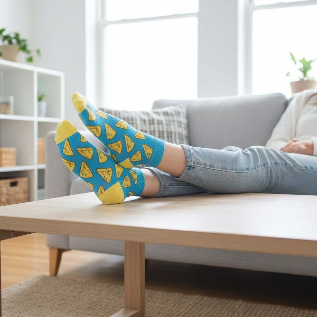 Cheesy feet socks - comfy cool looking socks